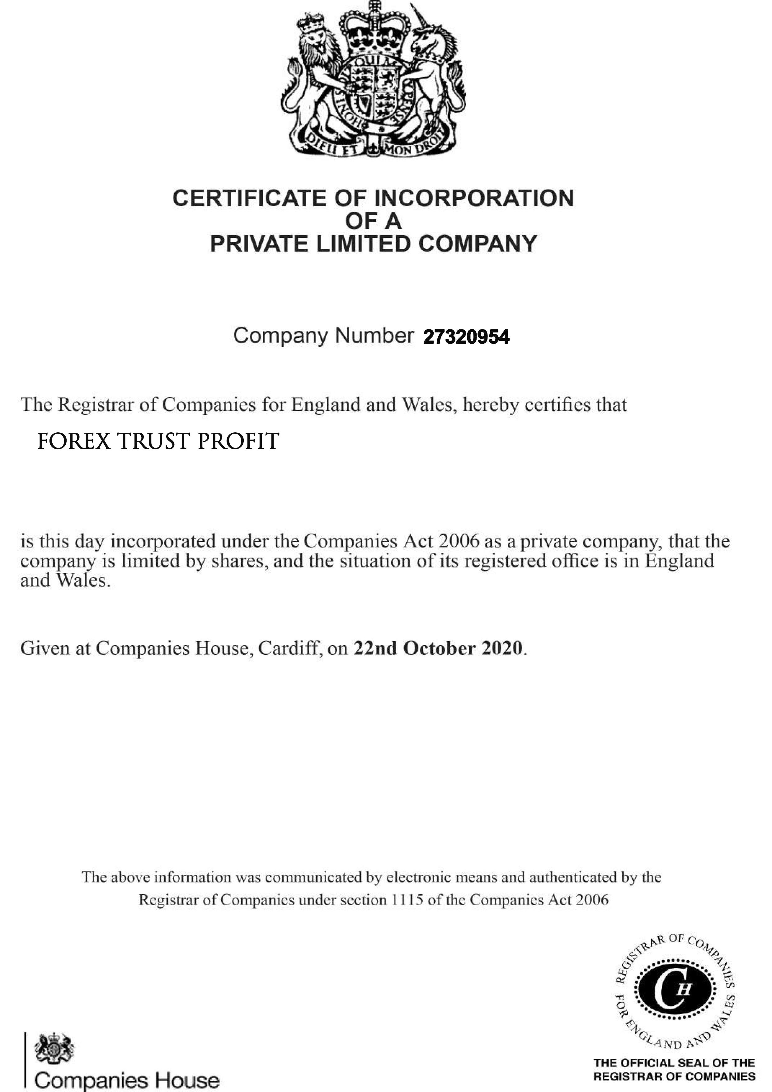 Ace Prime Capital  Certificate